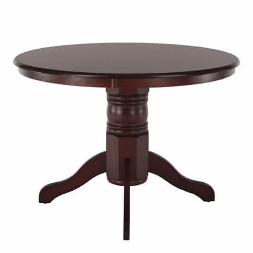 KONDELA Jedálenský stôl okrúhly gaštan priemer 106 cm TABLOS